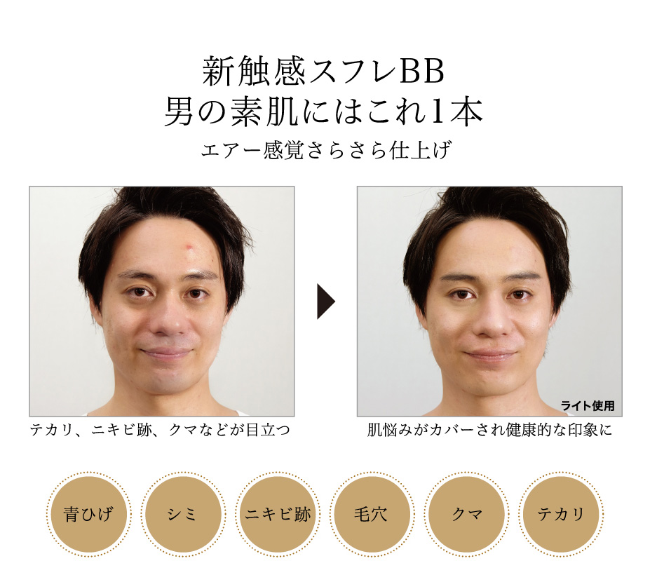 実はテカってない 男の肌のテカリ ベタつきに さっと塗るだけ解決bbクリーム Beauty Column 美容コラム Meiko