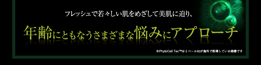 フレッシュで若々しい肌をめざして美肌に迫り、年齢にともなうさまざわな悩みにアプローチ