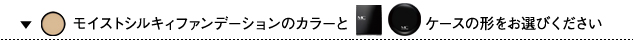 モイストシルキィファンデーションのカラーととケースの形をお選びください。