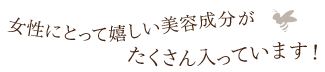 女性にとって嬉しい成分がたくさん含まれています